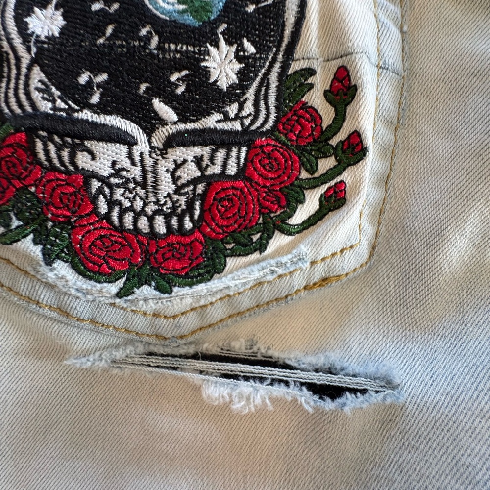 Amiri Grateful Dead Dancing Bears Light Wash Distressed Jeans Size 29 - Picture 15 of 16